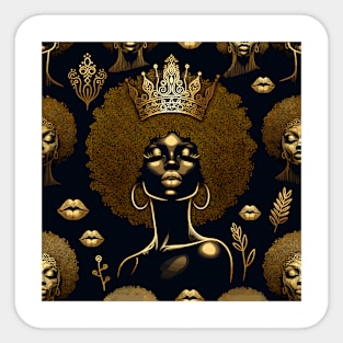 Afrocentric Queen Gold Sticker